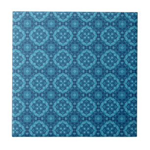 Blauer und weißer geometrischer Entwurf T011 Fliese