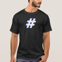 Blauer und weißer Hasch-Umbau-Symbol-T - Shirt