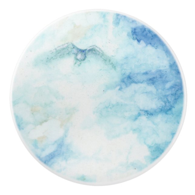 Blauer und weißer Himmel Keramikknauf (Vorderseite)