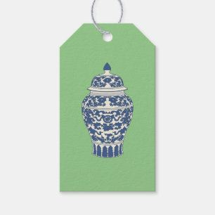 Blauer und weißer Ingwer Geschenkanhänger