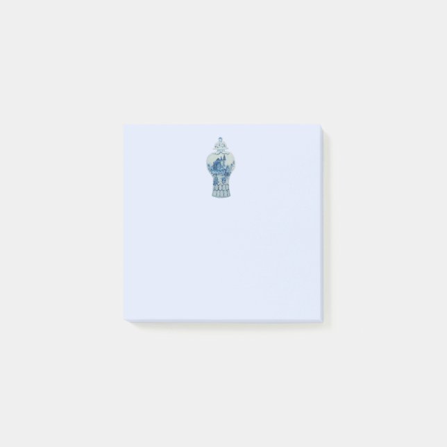 Blauer und weißer Ingwer Post-it Klebezettel (Vorderseite)