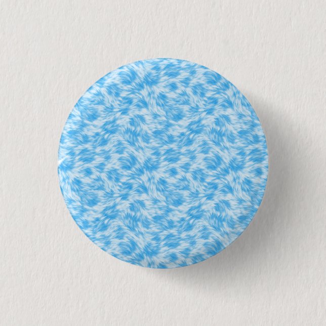Blauer und weißer Kunstfell-Effekt Button (Vorderseite)