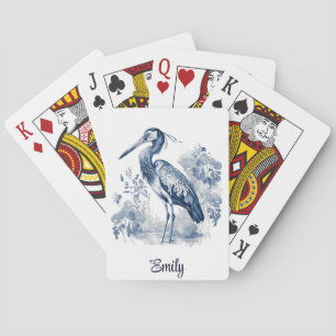 Blauer und weißer Kunstheld im Delft-Stil mit Blum Spielkarten