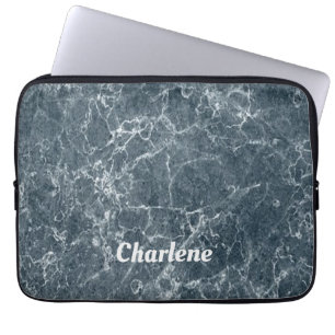 Blauer und weißer Marmor Laptopschutzhülle