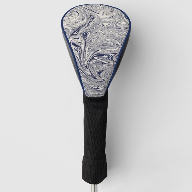 Blauer und weißer Marmorwirbel Golf Headcover (Vorderseite)