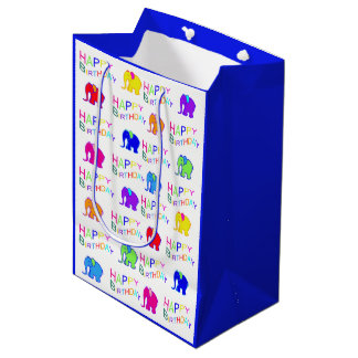 Blauer und weißer mittlere geschenktüte