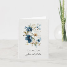 Blauer und weißer Painterly Floral Wedding Vielen 