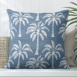 Blauer und weißer Palmbaum Kissen Kissen