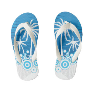 Blauer und weißer Palmenbaum - Kid's Flip Flops