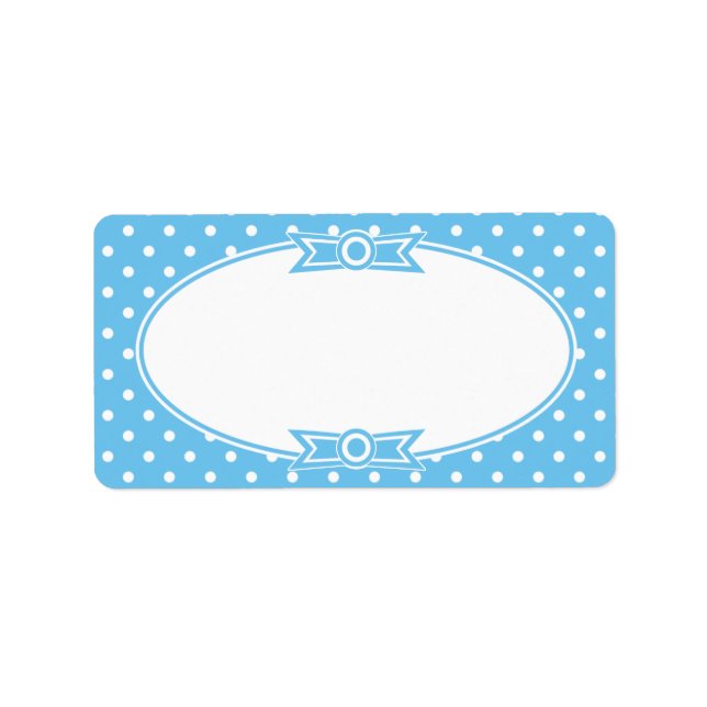 Blauer und weißer Punkt - Farbkonservierung Adressaufkleber (Vorne)