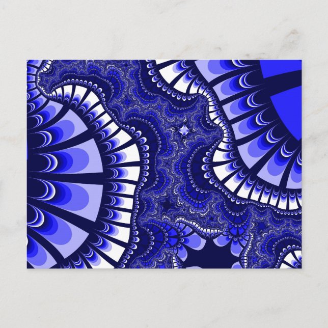 Blauer und weißer Remix Postkarte (Vorderseite)
