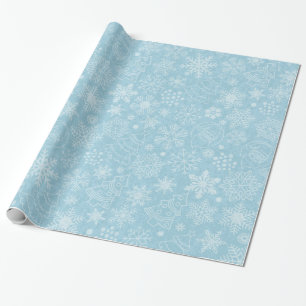 Blauer und weißer Schneeflocken Weihnachten Geschenkpapier