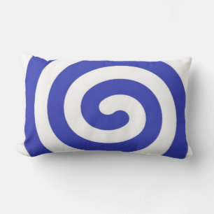Blauer und weißer Spiralsofa Schlafzimmer Lumbar P Lendenkissen