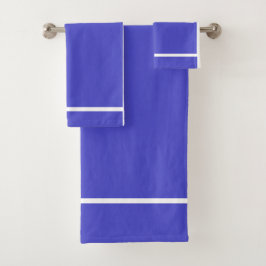 Blauer und weißer Streifen Fügen Sie eine Poly-Bau Badhandtuch Set