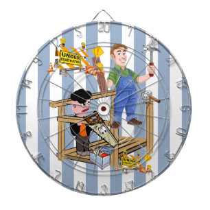 Blauer und weißer Streifen in der Bauweise Dartscheibe