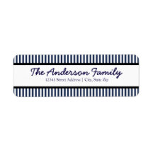 Blauer und weißer Streifen - Rücksendeadresse