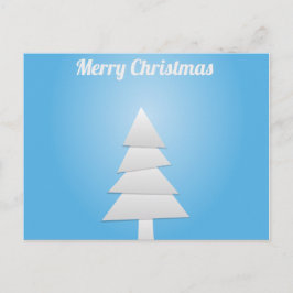 Blauer und weißer Weihnachtsbaum Feiertagspostkarte