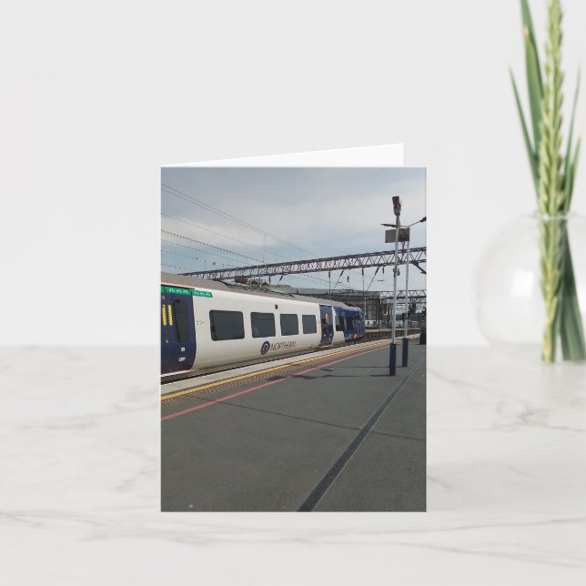 Blauer und weißer Zug Karte (Vorderseite)