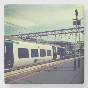 Blauer und weißer Zug Steinuntersetzer