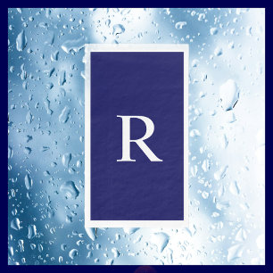 Blauer und weißes Mit Monogramm Papierhandtuch Serviette