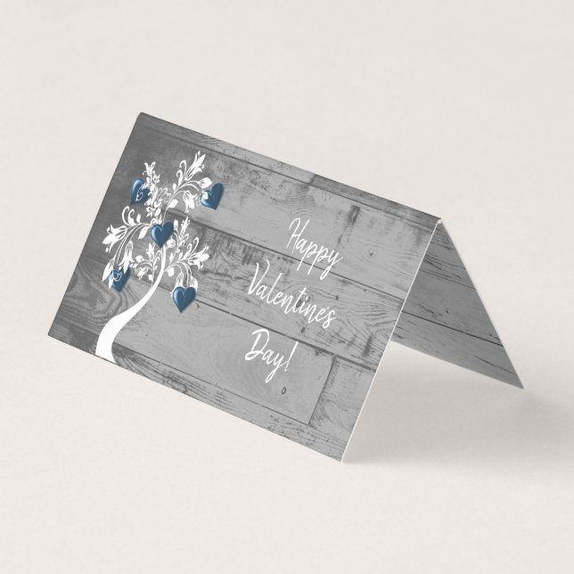 Blauer Valentinerharzenbaum Faltkarte (Vorderseite)