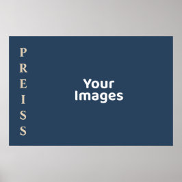 Blauer/Vanilla-Familienname Foto Anzeigenposter Poster