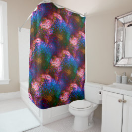 Blauer, verchromte Schuppen auf Lachs Duschvorhang