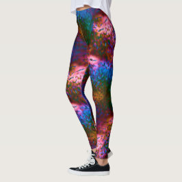 Blauer, verchromte Schuppen auf Lachs Leggings