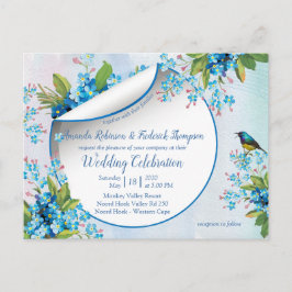 Blauer Vergessen-nicht-Blume Hochzeit Postkarte