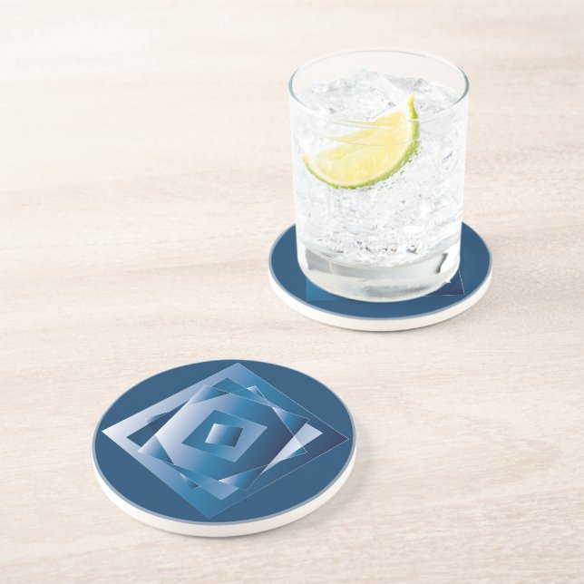 blauer Verlauf 1 Getränkeuntersetzer (Seite)