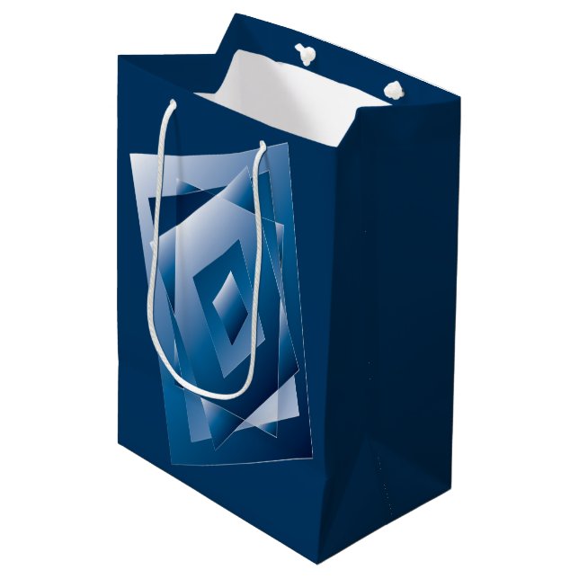 blauer Verlauf 1 Mittlere Geschenktüte (Vorderseite Schrägansicht)