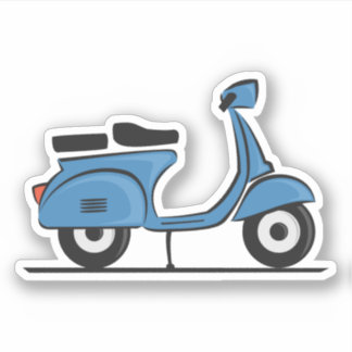 Blauer Vespa-Roller Aufkleber