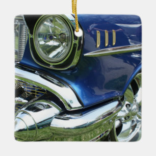 Blauer Vintage-Chevrolet 1957 Keramikornament