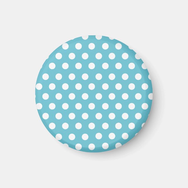 Blauer Vintage Punkte Magnet (Vorne)