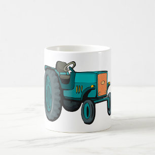 Blauer Vintage-Traktor Farm Life Kaffeetasse