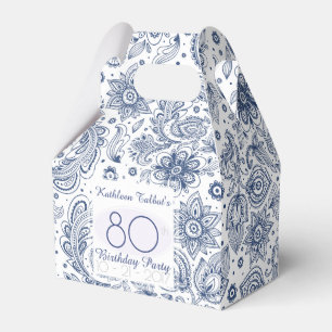 Blauer Vintager 80. Geburtstag danken Ihnen, Geschenkschachtel
