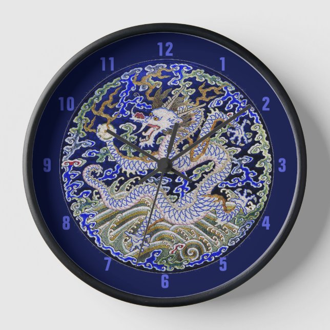 blauer Vintager chinesischer Tätowierung Uhr (Vorderseite)