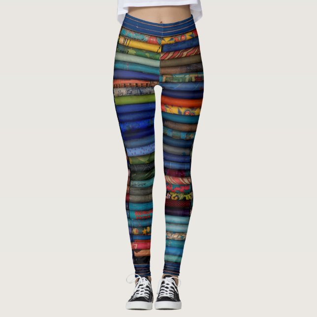Blauer, Vintager Comicstreifen pics, einzigartig Leggings (Vorderseite)