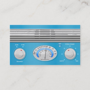 Blauer Vintager Radio Visitenkarte