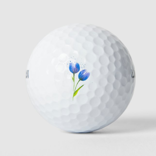 Blauer Violet Tulips Golfball (Vorderseite)
