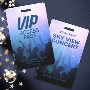 Blauer VIP-All-Access-Koncertausweis Ausweis
