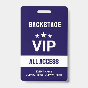 Blauer VIP-Backstage-Allzugangs-Ausweis ID-Anhänge Ausweis