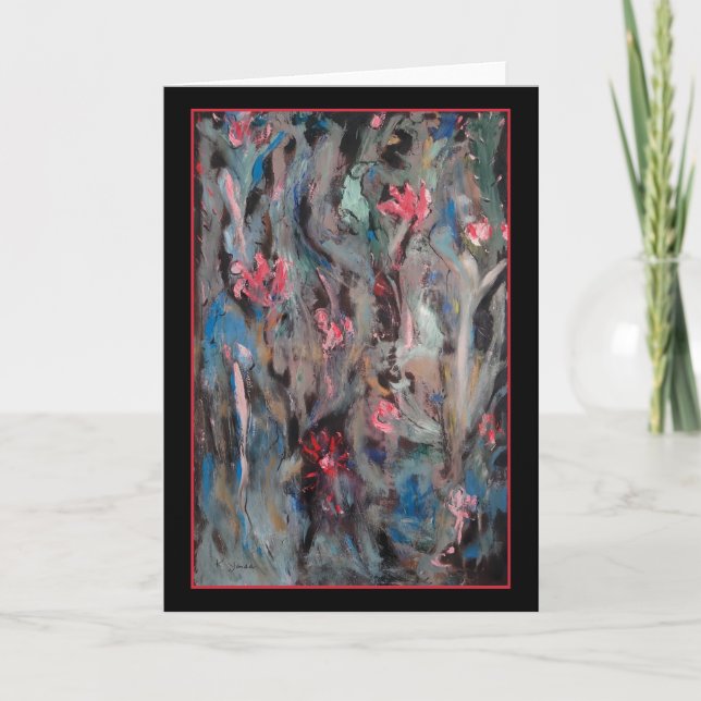 Blauer Vogel abstrakt - ursprüngliche Karte (Vorderseite)