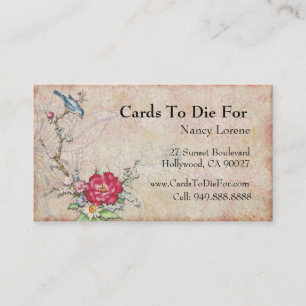 Blauer Vogel auf einer Niederlassung Visitenkarte