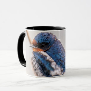 Blauer Vogel, Barschschlucken Tasse