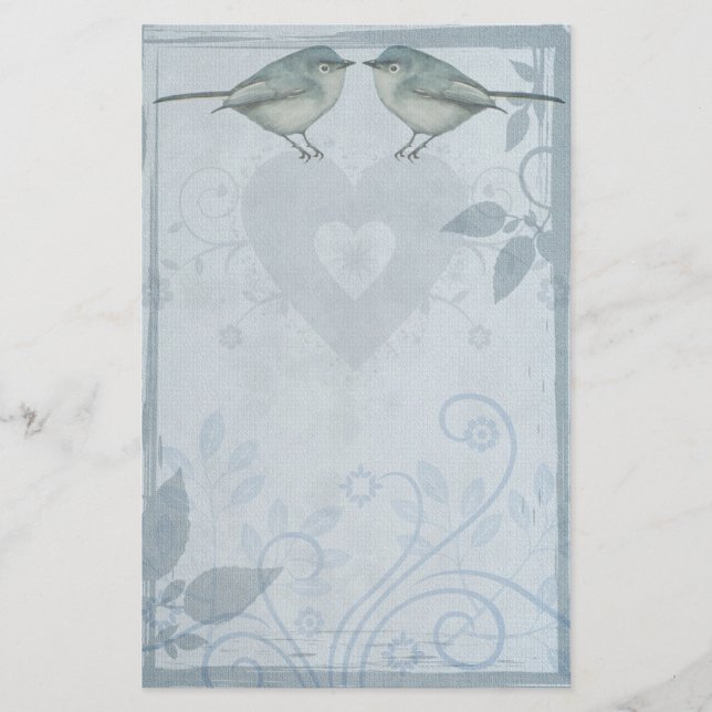 Blauer Vogel Briefpapier (Vorderseite)