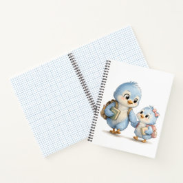 Blauer Vogel Bruder Schwester Schreibheft Notizbuch