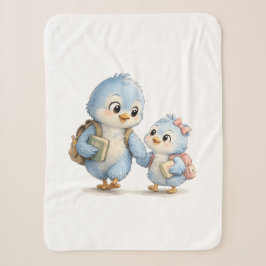 Blauer Vogel Bruder Schwester Sherpa-Decke Sherpadecke