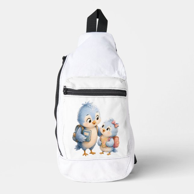 Blauer Vogel Bruder Sling Rucksack (Vorderseite)