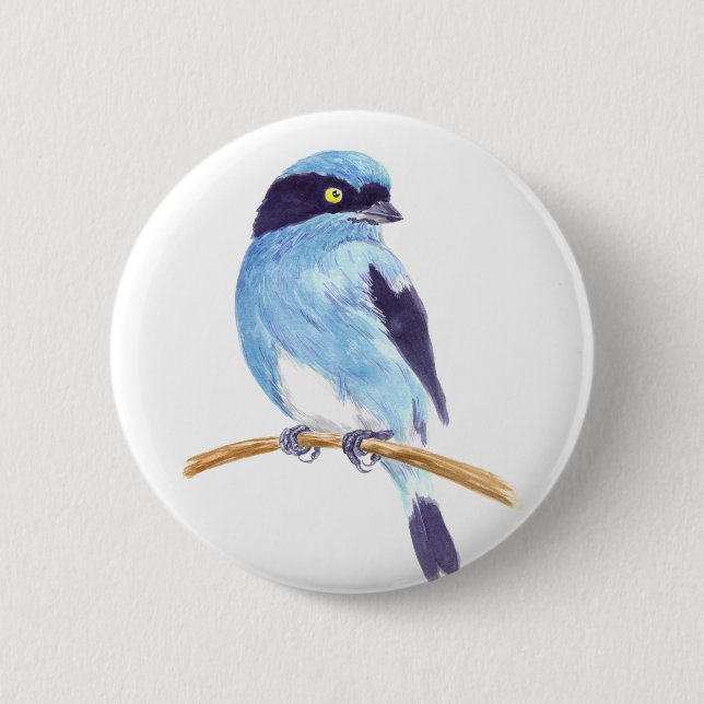 Blauer Vogel Button (Vorderseite)